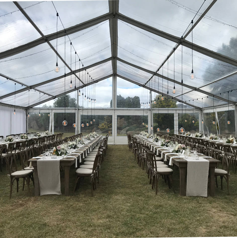 Great value peg and pole and framed marquee hire.