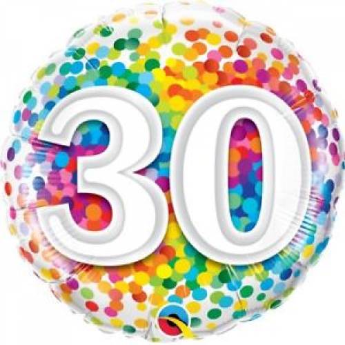 Foil Balloon 30th Birthday - Confetti