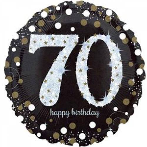 Foil Balloon 70th Birthday - Sparkles