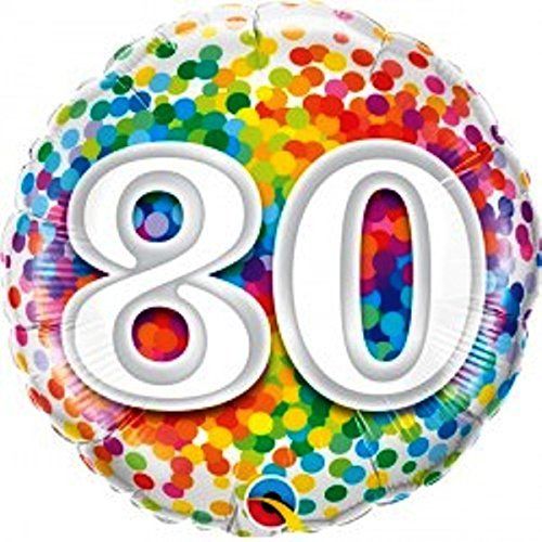 Foil Balloon 80th Birthday - Confetti