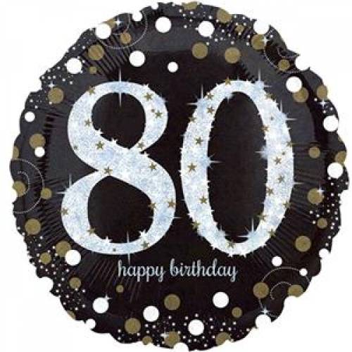 Foil Balloon 80th Birthday - Sparkles