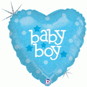 Foil Balloon Baby Boy Heart