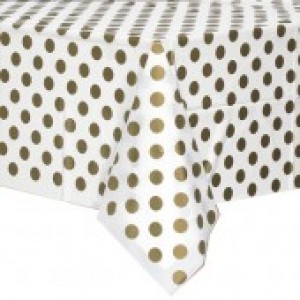 Table Cover Rectangle - Gold Dots