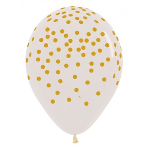 Balloon Single Gold Confetti