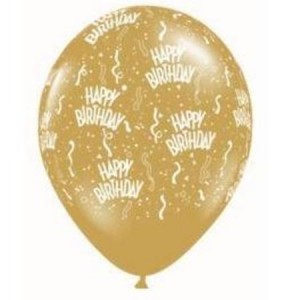 Balloon Single Happy Birthday Gold