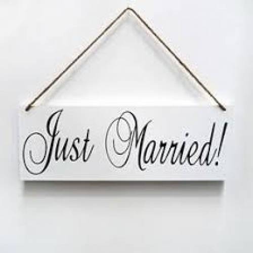 Just Married Sign - Wooden