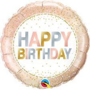 Foil Balloon 18" Happy Birthday - Metallic Dots