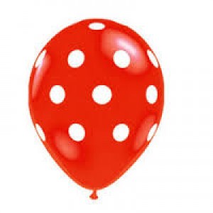 Party Balloons 10pk Red With White Spot