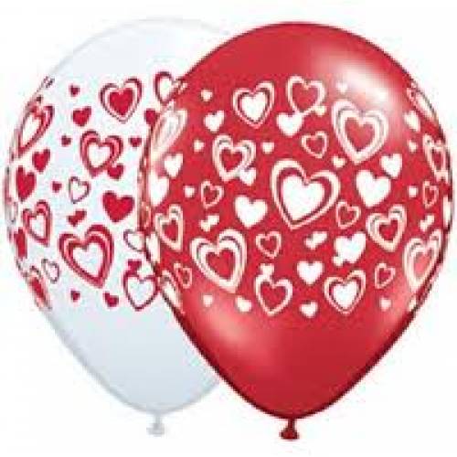 Balloon Single Hearts Double Assorted
