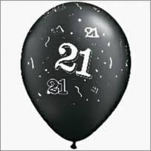 Balloons Black 21st Birthday Balloon