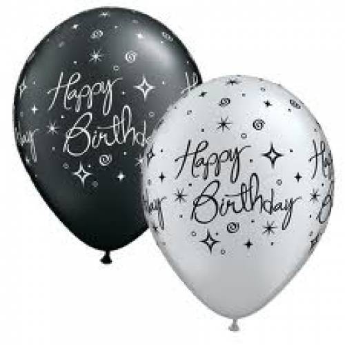 Balloons Silver Happy Birthday Balloon