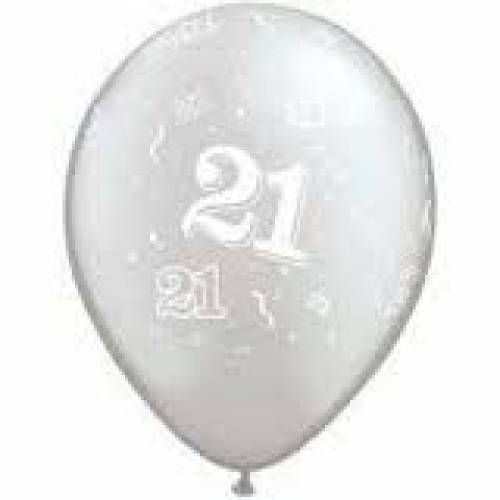 Balloons White 21st Birthday Balloon
