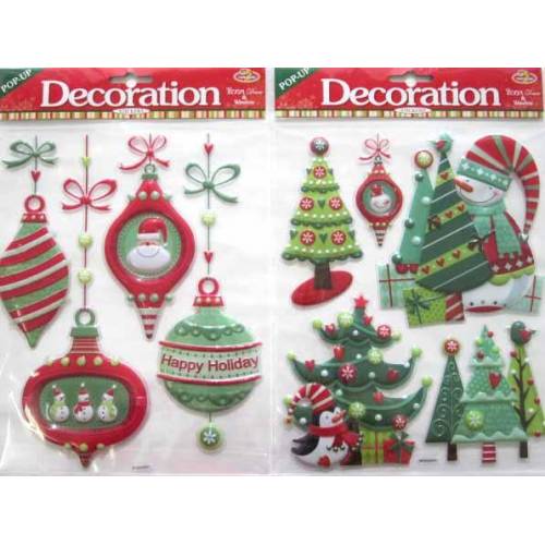 Christmas Window Stickers Foil Assorted