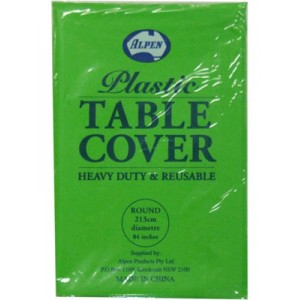 Plastic Table Cover Round Lime Green