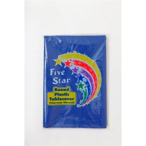 Plastic Table Cover Round Royal Blue
