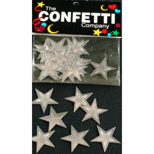 Scatter Confetti Star Large Embossed Silver