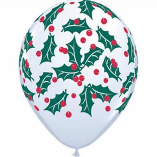 Christmas Balloon White Holly