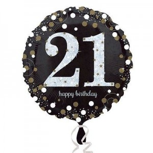 Foil Balloon 18" Happy 21st Birthday Sparkle