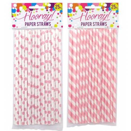 Paper Straws Pink Spot