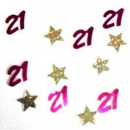 Scatter Confetti 21 Fuchsia with Stars