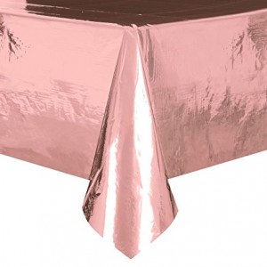 Plastic Table Cover Rectangle - Rose Gold