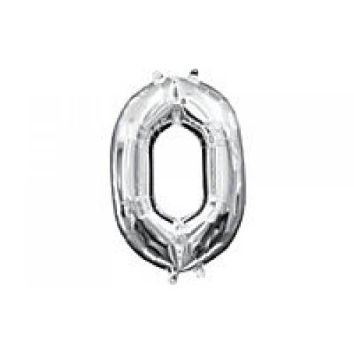 Foil Balloon Number Silver "0"