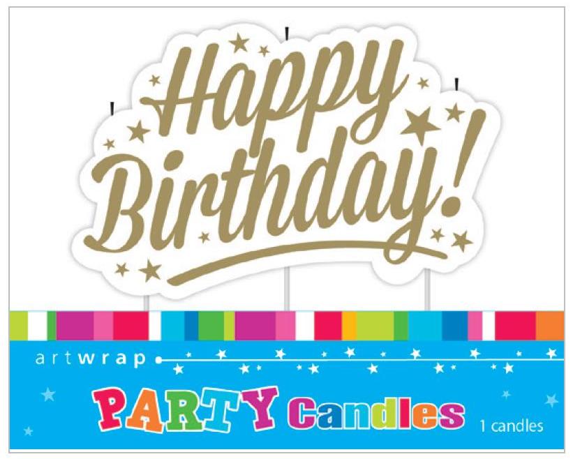 Happy Birthday Candle Gold Stars Party Supplies Online