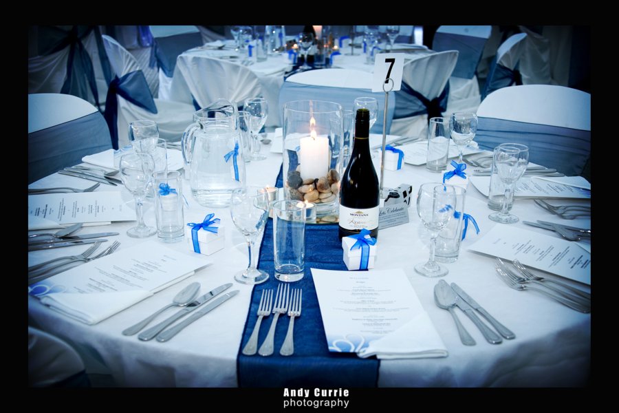 Formal Round Setting Blue & White Party Hire Weddings Jukeboxes