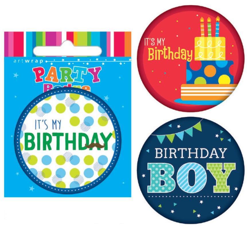 Badge Small Its My Birthday Assorted | Partyshop.co.nz