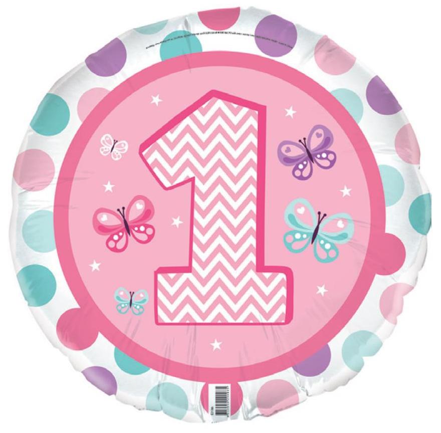 Foil Balloon '1' 1st Birthday Girl Party Hire Weddings